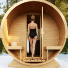 GARTENSAUNA FASSSAUNA 186 MIT RELAX-TERRASSE